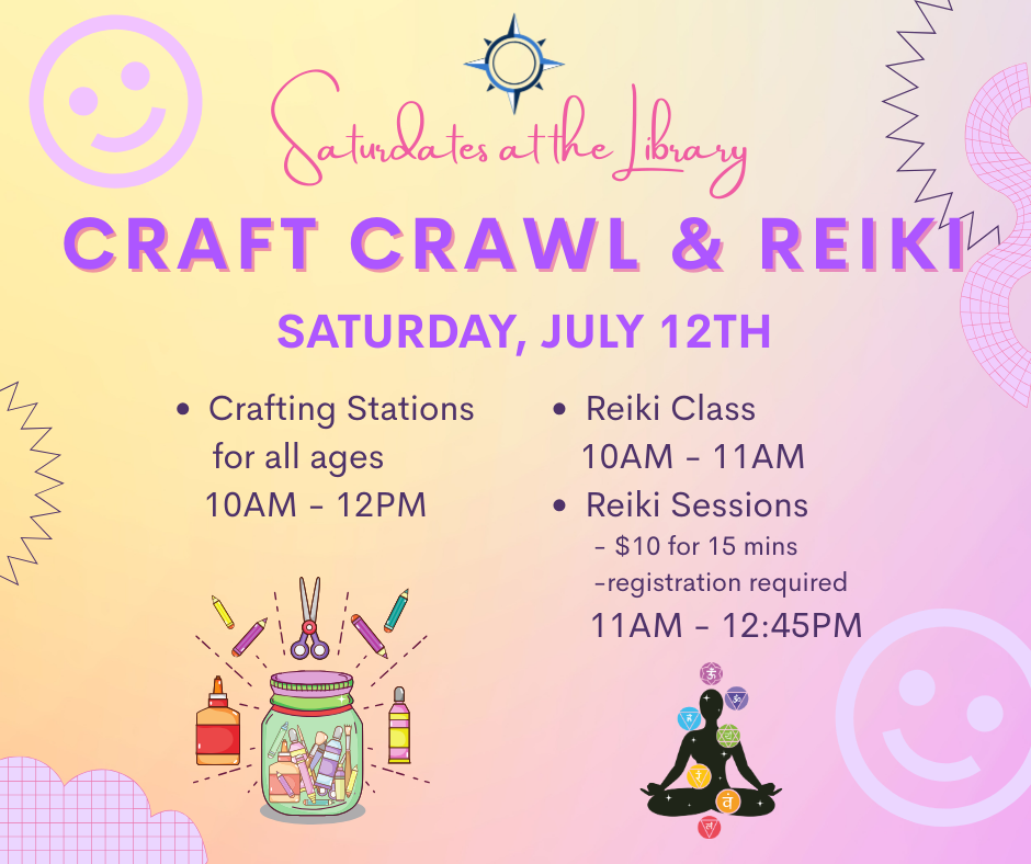 july saturdates: craft crawl and reiki saturday july 12th
