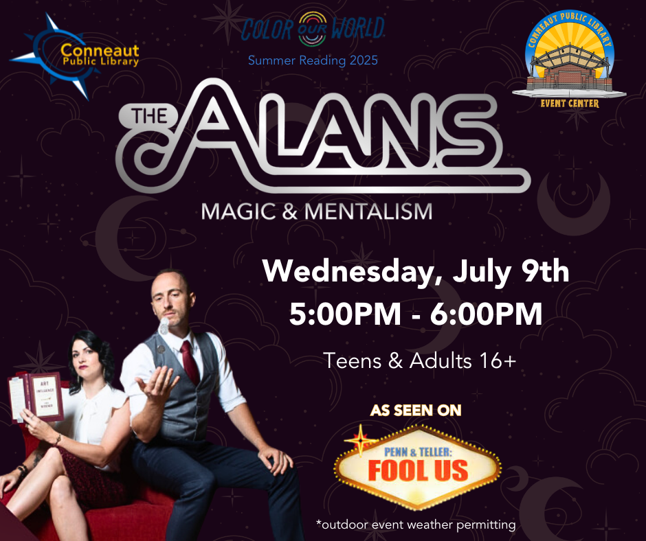 the Alans magic and mentalism, wednesday Jul 9th 5:00-6:00