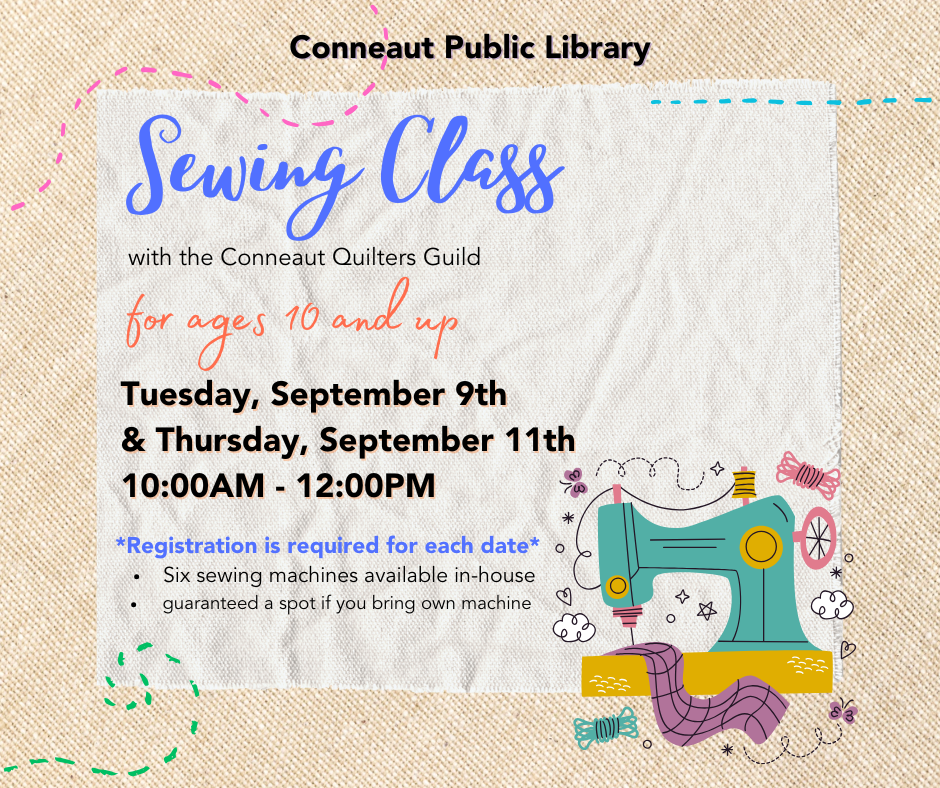 september sewing class tuesday september 9th and thursday september 11th