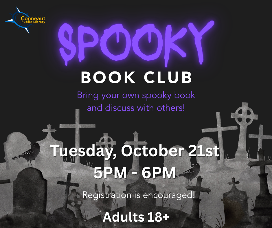 spooky book club flyer