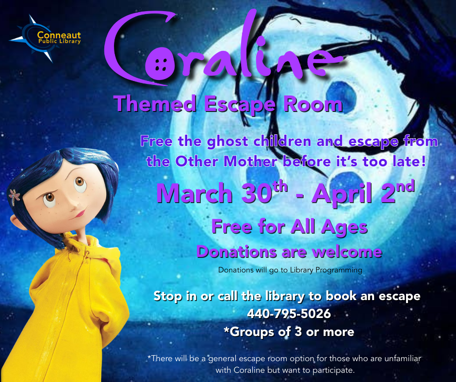coraline escape room flyer
