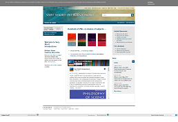 screenshot of Very Short Introductions homepage
